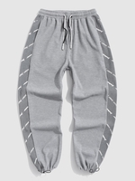 Pantalon Texturé avec Patch Inscription M Gris