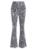 Pantalon Évasé à Imprimé Zèbre M Noir