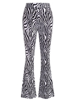 Pantalon Évasé à Imprimé Zèbre M Noir