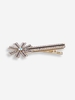 Pince à Cheveux Fleurie en Métal avec Strass