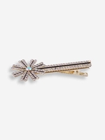 Pince à Cheveux Fleurie en Métal avec Strass