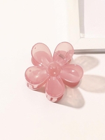 Pinces à Cheveux en Forme de Fleur Transparente en Peluche
