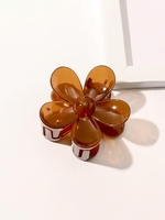 Pinces à Cheveux en Forme de Fleur Transparente en Peluche
