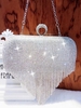 Pochette de Soirée Strass Brillant Détaillé avec Frange
