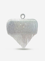 Pochette de Soirée Strass Brillant Détaillé avec Frange