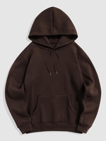 Pull à Capuche Pull-over à Doublure en Toison 2xl Café profond