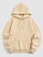 Pull à Capuche Pull-over à Doublure en Toison L Café lumière