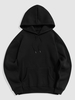 Pull à Capuche Pull-over à Doublure en Toison L Noir