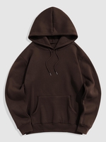 Pull à Capuche Pull-over à Doublure en Toison Xl Café profond