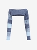 Pull Boléro en Blocs de Couleurs à Epaule Dénudée S Bleu