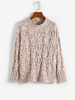 Pull Chiné Lâche Coloré en Tricot à Câble S Multi c