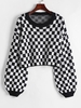 Pull Court à Manches Bouffantes M Noir