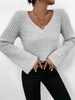 Pull Court Côtelé Fourré S Gris