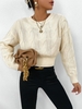 Pull Court Décontracté en Couleur Unie Maille S Café lumière