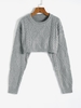 Pull Court en Tricot à Câble à Goutte Epaule Maille S Gris
