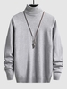 Pull de Base en Couleur Unie à Col Roulé Chaudes Pour Hiver Respectueux de Peau Maille Unisexe L Gris foncé