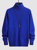 Pull de Base en Couleur Unie à Col Roulé Chaudes Pour Hiver Respectueux de Peau Maille Unisexe M Bleu