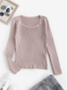 Pull de Base Maigre Côtelé en Tricot Taille unique Café lumière