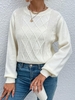 Pull Diamant en Tricot à Câble à Col Rond M Blanc