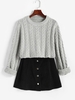 Pull en Tricot à Câble à Taille Large Taille unique Gris