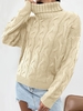 Pull en Tricot à Câble Goutte Epaule à Col Roulé L Café lumière