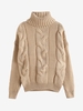 Pull en Tricot à Col Roulé M Café lumière