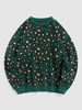 Pull en Tricot à Imprimé Léopard Xxl Vert profond