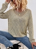 Pull en Tricot Fil Métallique à Goutte Epaule M Café lumière