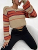 Pull Epais Court Rayé en Maille M Multi a