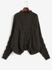 Pull Epais en Tricot à Câble Surdimensionné Maille Taille unique Café