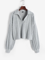 Pull Evasé Polo M Gris