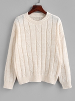 Pull Fil Métallique à Goutte Epaule M Blanc