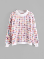 Pull Fourré Coloré à Col Rond S Multi a