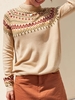 Pull Géométrique Manches Raglan à Col Montant L Café lumière