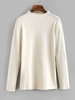 Pull Jersey Ourlet Roulé à Col Montant Taille unique Blanc