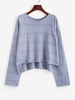 Pull Lâche à Ourlet en Echelle S Bleu clair