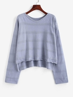 Pull Lâche à Ourlet en Echelle S Bleu clair