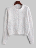 Pull Maille Chiné Coloré à Goutte Epaule à Col Rond M