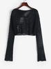 Pull Maille Court Découpé Transparent S Noir