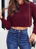 Pull Maille Court Simple Surdimensionné S Brique réfractaire