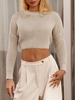 Pull Maille Court Simple Surdimensionné S Champagne or