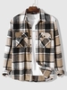Pull Motif à Carreaux avec Poche Patch L Café