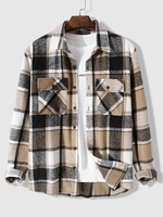 Pull Motif à Carreaux avec Poche Patch L Café