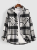 Pull Motif à Carreaux avec Poche Patch Xl Gris foncé