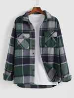 Pull Motif à Carreaux avec Poche Patch Xxl Vert profond
