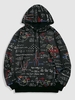 Pull-over à Capuche à Motif Mathématique Xl Noir