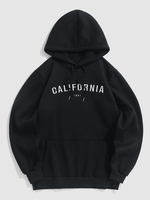 Pull-over à Capuche avec Doublure en Toison Chandail Ombré L Noir