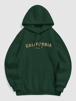Pull-over à Capuche avec Doublure en Toison Chandail Ombré L Vert profond