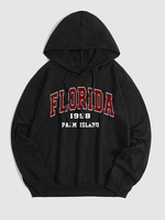 Pull-over Capuche à Cordon de Serrage Motif de Lettre FLORIDA Xl Noir
