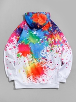 Pull-over Capuche à Poches Kangourou et Imprimé D